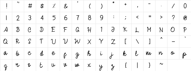 Elabor Regular  glyph index