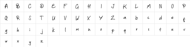 Catatan Regular  glyph index