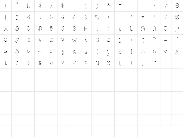 LD Double Dash Regular  glyph index