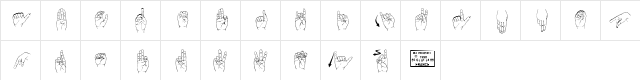 Langage des signes Regular  glyph index