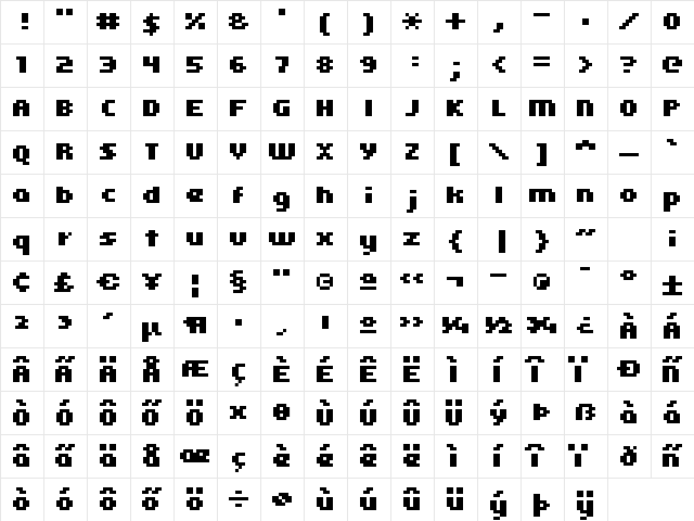 kroeger 05_66 Regular  glyph index