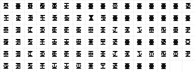 Lantern Regular  glyph index