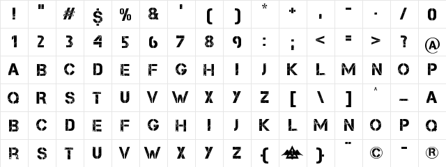 WordMean Font Regular  glyph index