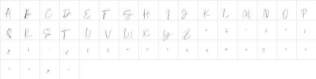 Serenade Regular  glyph index