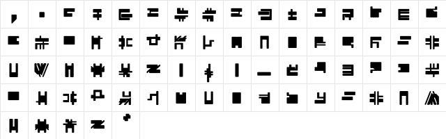 City Wasteland  glyph index