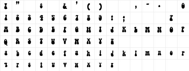 Action Hero Regular  glyph index