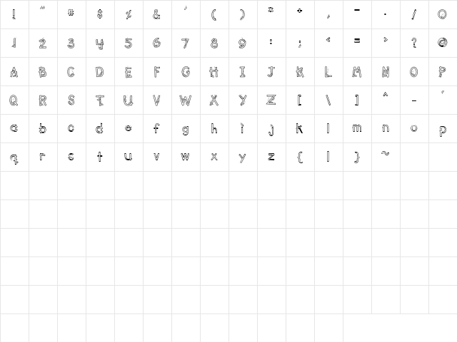 LD Falling Leaves Regular  glyph index