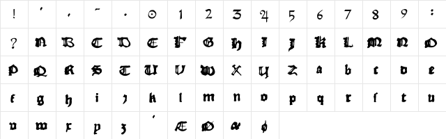 RhymeChronicle1494 not included.  glyph index