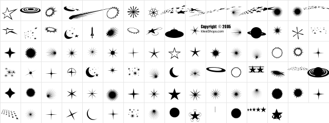 FontCo Flares Regular  glyph index