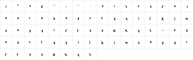 Kitty Katastrophe Regular  glyph index
