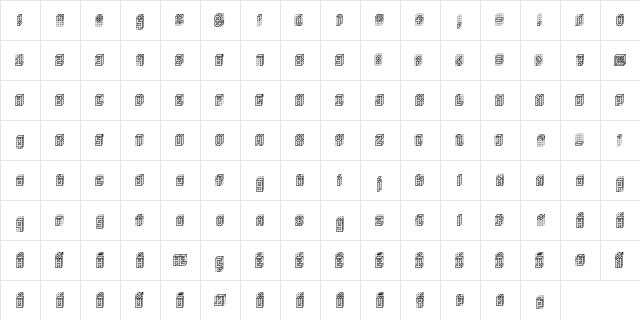 isometric bold Regular  glyph index