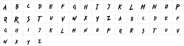 Bustracks FREE Regular  glyph index