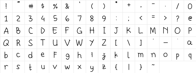 Chasywadan Regular  glyph index