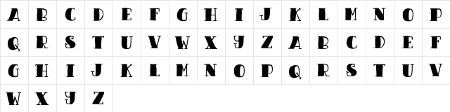 Candy Night Regular  glyph index