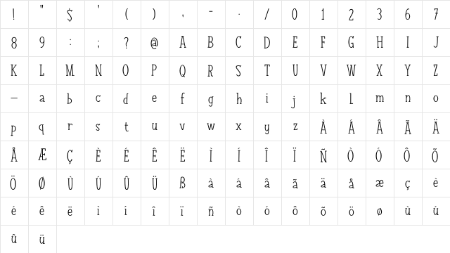 Nuuk DEMO Regular  glyph index