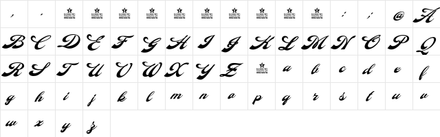 Diamonde Personal Use Regular  glyph index