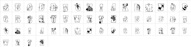 Abcdaire Enfantin Regular  glyph index