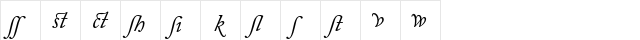 Adobe Caslon Italic Alternate  glyph index