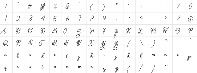 Olive free Regular  glyph index