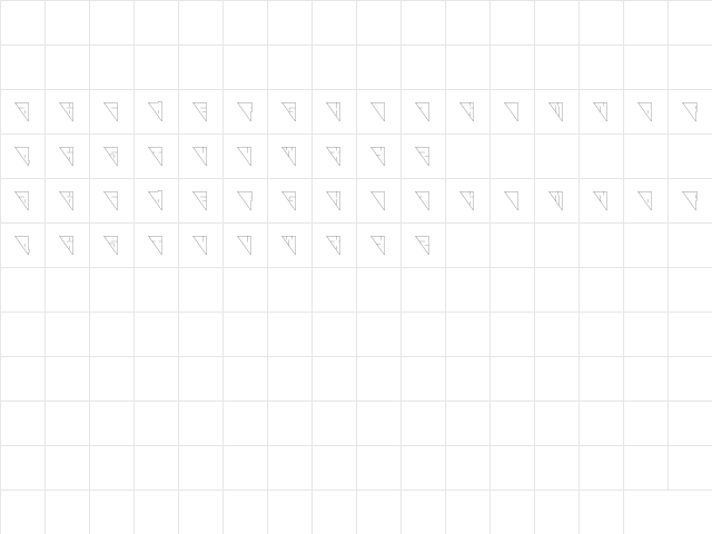 Galaxy Regular  glyph index