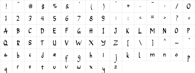 Lightsky Regular  glyph index