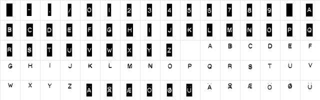 DEATH STRUGGLE Regular  glyph index