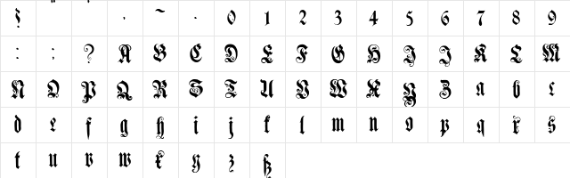 Genzsch Et Heyse Alternate Regular  glyph index