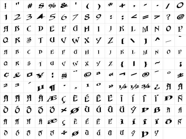 GoalSetterPlus67 Bold  glyph index