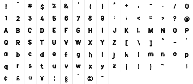 Alexaniri_demo Regular  glyph index