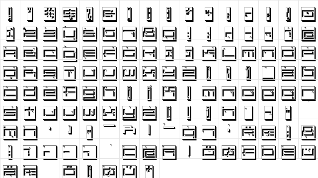 Sudden Fall Regular  glyph index