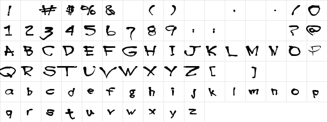 Wage Marry Regular  glyph index