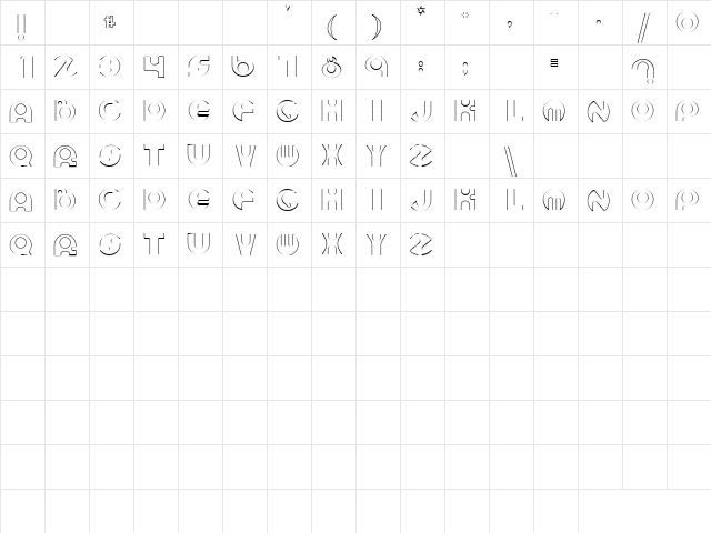 Circles 2 Regular  glyph index