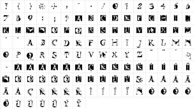 AISzene Regular  glyph index