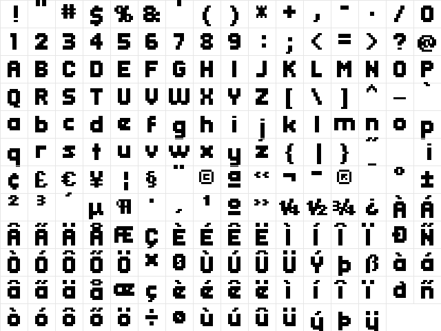 header 08_65 Regular  glyph index