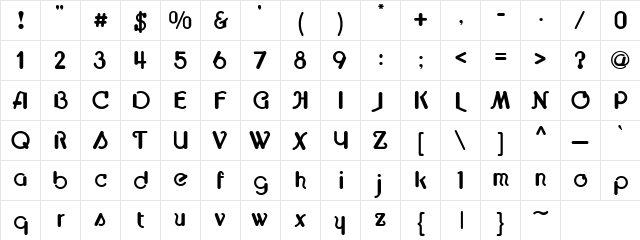 Junio Heavy Regular  glyph index