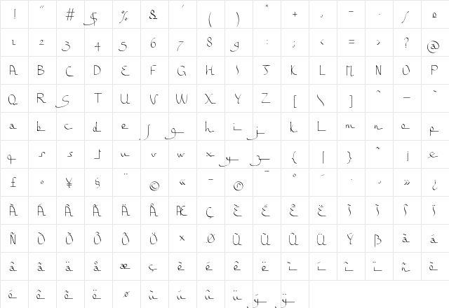 BousniRonde LT Std Light Regular  glyph index