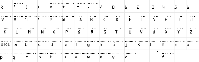 MC morse_Baudot_5_Unit S Regular  glyph index