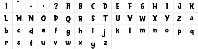 Hoops! Regular  glyph index