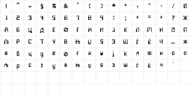 X_Futura Normal  glyph index