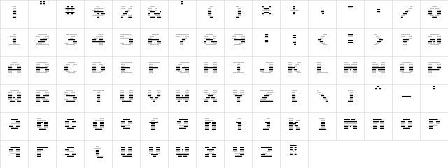 Arcade Classic Regular  glyph index