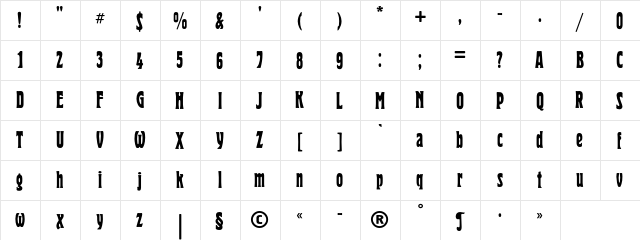 HeroldC Regular  glyph index