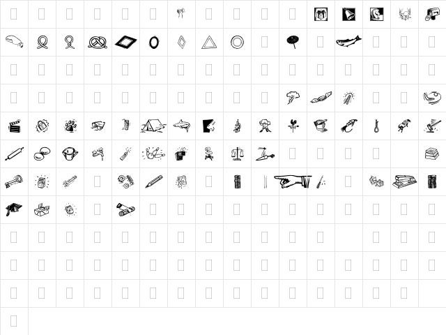 DF Organics IIA Regular  glyph index