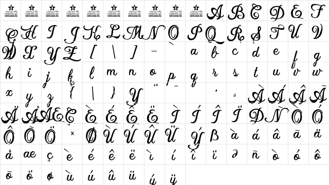 Local Motion Personal Use Regular  glyph index