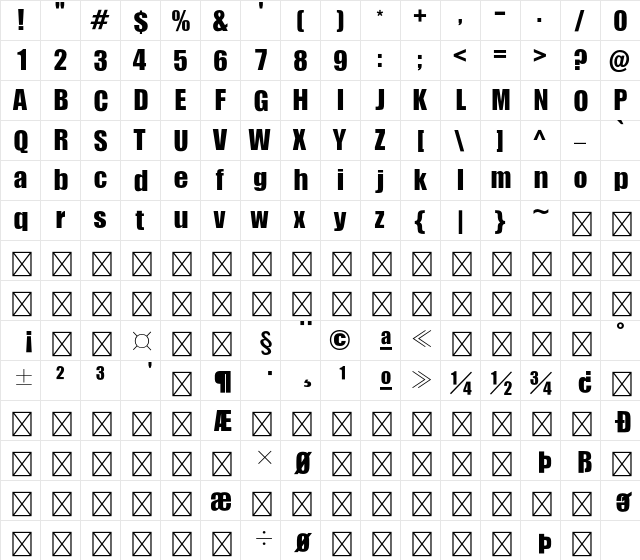 HY Kak Headline Std B  glyph index