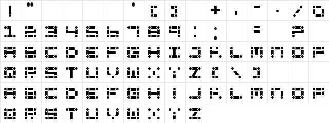 Carom Regular  glyph index