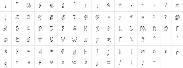 LD Easy Regular  glyph index