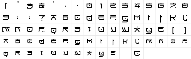IttoBlock Regular  glyph index
