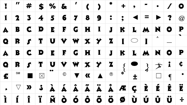 CgAshleyCrawford Medium  glyph index