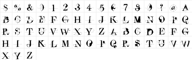 DrunkenConstructor Regular  glyph index