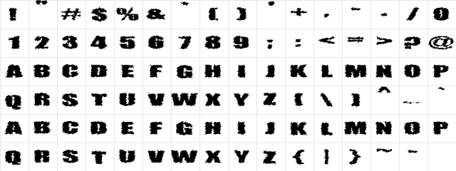 VTC AngoraChik Regular  glyph index